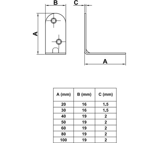 Крепежный уголок СЗХИ 1-40 цинк, Ang., 1 шт. 381