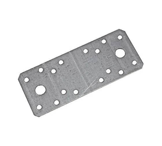 Прямая перфорированная пластина СЗХИ 90x200x2, отверстия разного диаметра, цинк, 3 шт КПК00498